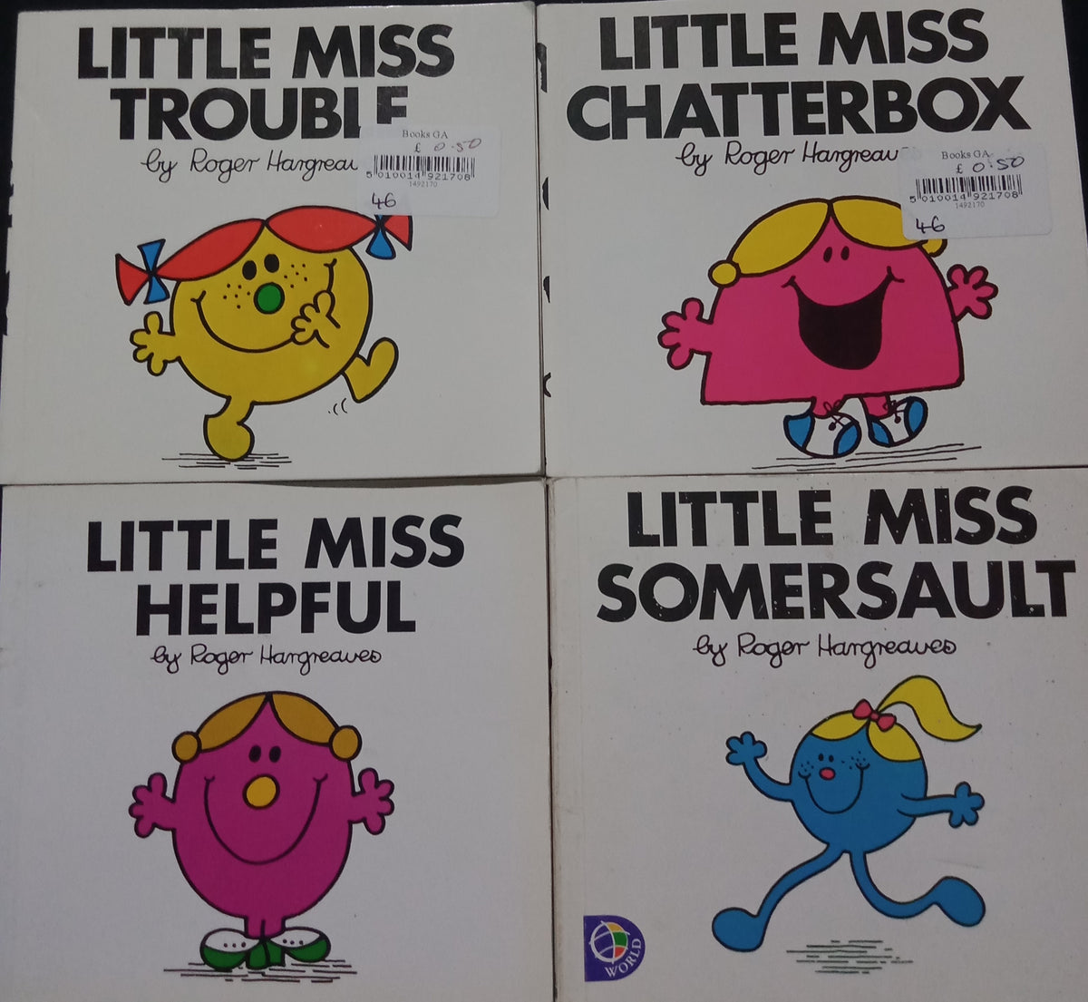 Little Miss Trouble/Chatterbox/Helpful/Somersault by Roger Hangreaves ...